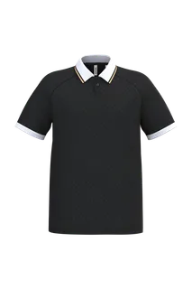 Proact Lifestyle sportpolo uniseks in Black / White / Gold, voorkant