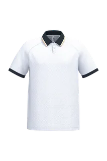 Proact Lifestyle sportpolo uniseks in White / Navy / Gold, voorkant