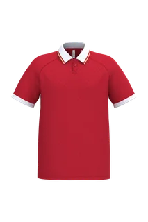 Proact Lifestyle sportpolo uniseks in Sporty Red / White / Gold, voorkant