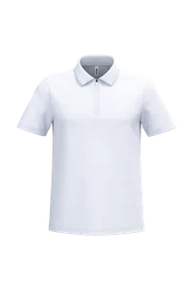 Proact Heren sportpolo met kraag met kwartrits in White, voorkant