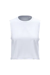 Cropped mouwloos T-shirt voor dames in White, voorkant