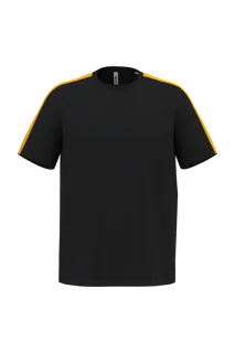 Uniseks teamwear-T-shirt in Black / Sporty Yellow, voorkant