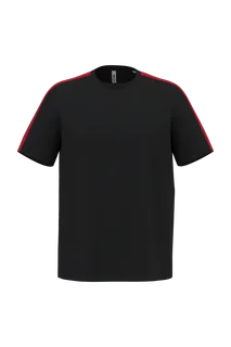Uniseks teamwear-T-shirt in Black / Sporty Red, voorkant