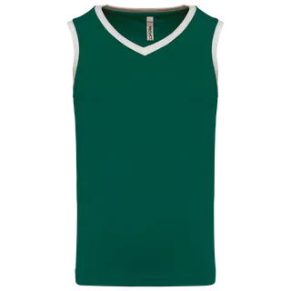 Proact Kids basketball jersey in Dark Green / White, voorkant
