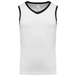 Proact Kids basketball jersey in White / Black, voorkant