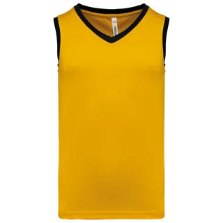 Proact Kids basketball jersey in Sporty Yellow / Black, voorkant