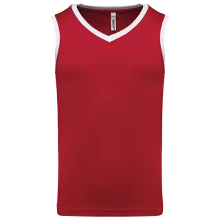 Proact Kids basketball jersey in Sporty Red / White, voorkant