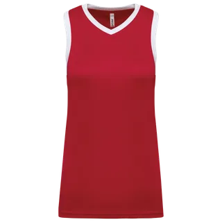 Proact Basketbalshirt voor dames in Sporty Red / White, voorkant