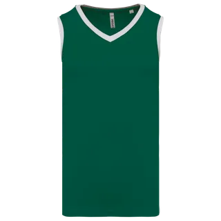 Proact Mens basketball jersey in Dark Green / White, voorkant