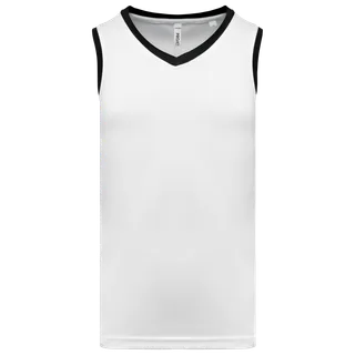 Proact Mens basketball jersey in White / Black, voorkant