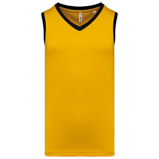 Proact Mens basketball jersey in Sporty Yellow / Black, voorkant