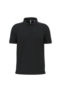 Uniseks teamwear poloshirt in Black / sporty grey, voorkant