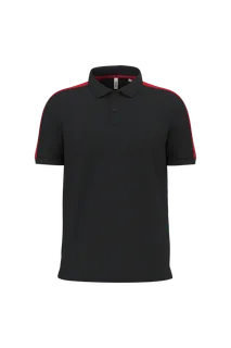 Uniseks teamwear poloshirt in Black / Sporty Red, voorkant