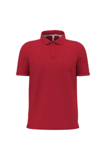 Uniseks teamwear poloshirt in Sporty Red / White, voorkant