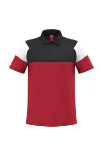 Proact Uniseks trainingspolo in Sporty Red / Black, voorkant