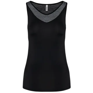 Proact Tweekleurige padeltop voor dames in Black / Marl Dark Grey, voorkant
