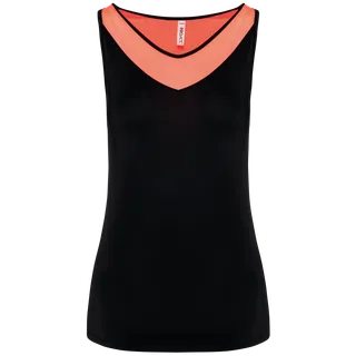 Proact Tweekleurige padeltop voor dames in Black / Coral, voorkant