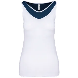 Proact Tweekleurige padeltop voor dames in White / Sporty Navy, voorkant