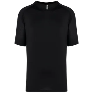 Proact Men’s two-tone raglan sleeve padel t-shirt in Black, voorkant
