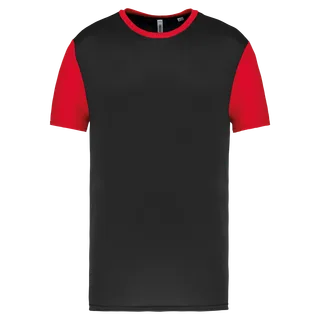 Proact Kids’ short-sleeved two-tone multisport jersey in Black / Sporty Red, voorkant