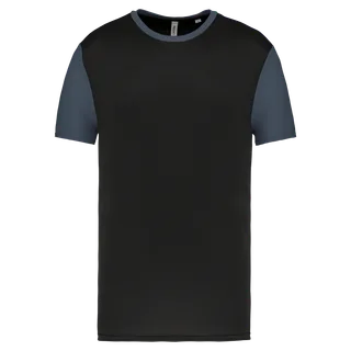 Proact Unisex short-sleeved two-tone multisport jersey in Black / sporty grey, voorkant