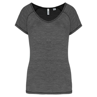 Proact Ladies eco-friendly Sports T-shirt in Marl Dark Grey, voorkant