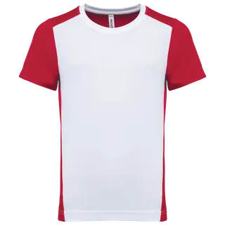 Proact Kids Eco-friendly two-tone sport T-shirt in White / Red, voorkant