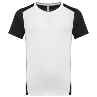 Proact Kids Eco-friendly two-tone sport T-shirt in White / Black, voorkant