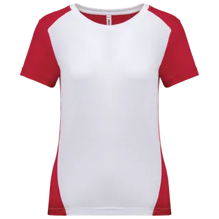 Proact Ladies Eco-Friendly two-tone sport T-shirt in White / Red, voorkant
