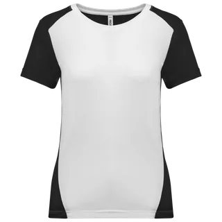 Proact Ladies Eco-Friendly two-tone sport T-shirt in White / Black, voorkant