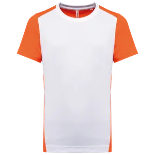 Proact Mens Eco-friendly two-tone sport T-shirt in White / Fluorescent Orange, voorkant