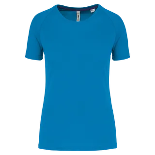 Proact Ladies' recycled round neck sports T-shirt in Aqua Blue, voorkant
