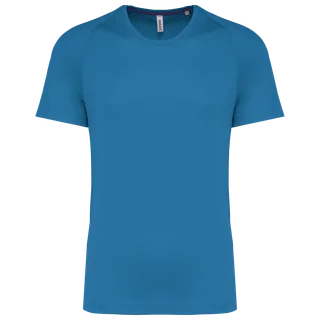 Proact Men's recycled round neck sports T-shirt in Aqua Blue, voorkant