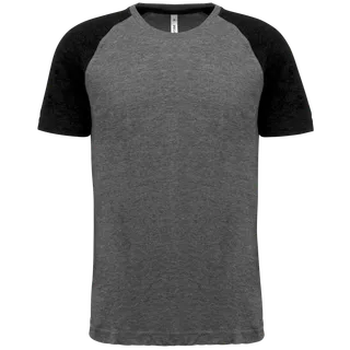 Proact Adult Triblend two-tone sports short-sleeved t-shirt in Grey Heather / Black Heather, voorkant