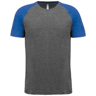 Proact Adult Triblend two-tone sports short-sleeved t-shirt in Grey Heather / Sporty Royal Blue Heather, voorkant