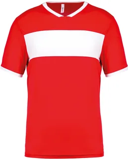 Proact Kids’ short-sleeved multisport jersey in Sporty Red / White, voorkant