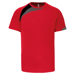 Proact Unisex short-sleeved multisport jersey in Sporty red/Black/Storm grey, voorkant