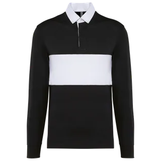 Proact Rugbypolo met lange mouwen in Black / White, voorkant