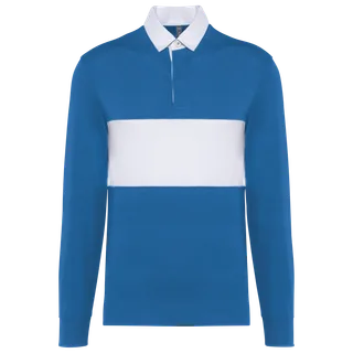 Proact Rugbypolo met lange mouwen in Sporty Royal Blue / White, voorkant