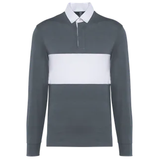 Proact Rugbypolo met lange mouwen in sporty grey / White, voorkant