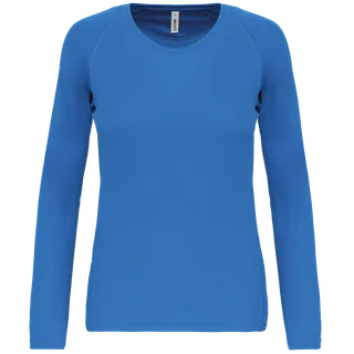 Proact Damessportshirt Lange Mouwen in Aqua Blue, voorkant