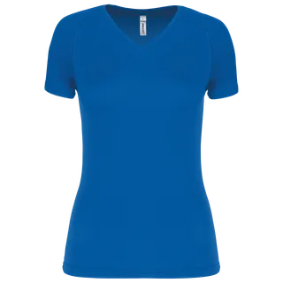 Proact Ladies’ V-neck short-sleeved sports T-shirt in Aqua Blue, voorkant