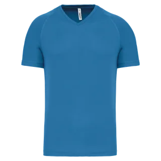 Proact Heren-sport-T-shirt V-hals in Aqua Blue, voorkant