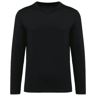 Kariban Premium Men's V-neck long-sleeved Supima® t-shirt in Black, voorkant