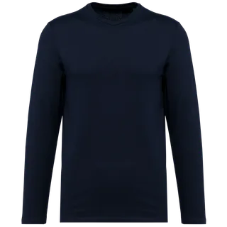 Kariban Premium Supima® heren-T-shirt ronde hals lange mouwen in Deep Navy, voorkant