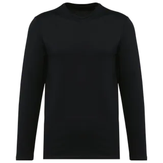 Kariban Premium Supima® heren-T-shirt ronde hals lange mouwen in Black, voorkant
