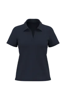 Kariban Premium Supima®-katoenen poloshirt met V-hals voor dames in Deep Navy, voorkant