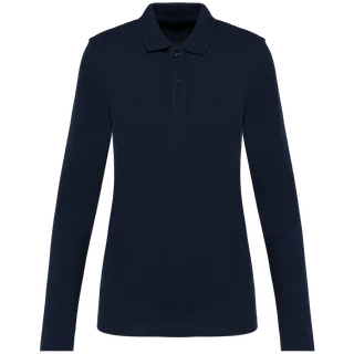 Kariban Premium Supima® damespolo lange mouwen in Deep Navy, voorkant