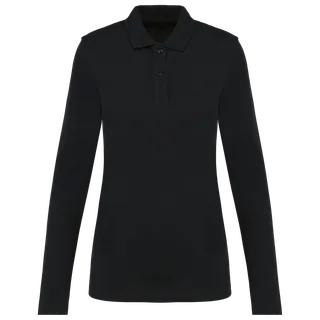 Kariban Premium Supima® damespolo lange mouwen in Black, voorkant