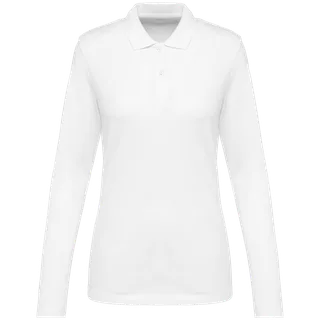 Kariban Premium Supima® damespolo lange mouwen in White, voorkant
